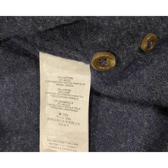 J Crew Flannel Shirt Mens Large Wool Blend Leather Elbow Patch Button Down Blue - Picture 7 of 11